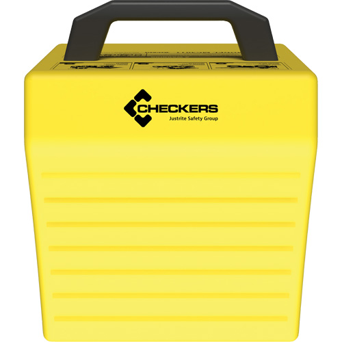 Cale de roue ultra-robuste pour l'exploitation mini&egrave;re Checkers Safety sans support, PEHD, Jaune, 14-1/2" la x 17-1/2" p x 16" h Fastek
