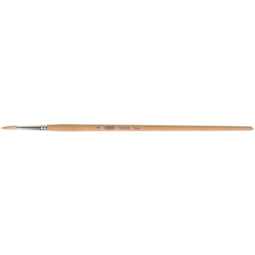 Pure White Bristle Round Marking Paint Brush, 3/16" Brush Width, White China, Wood Handle Fastek