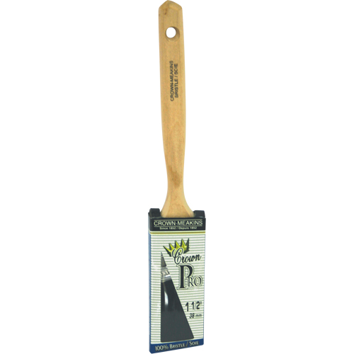 Crown Pro Straight Paint Brush, Bristle, Wood Handle, 1-1/2" Width Fastek