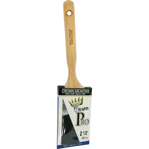 Crown Pro Straight Paint Brush, Bristle, Wood Handle, 2-1/2" Width Fastek