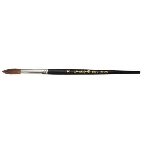 Black Pointed Bristle Artist Brush, 5.7 mm Brush Width, Camel Hair, Wood Handle Fastek