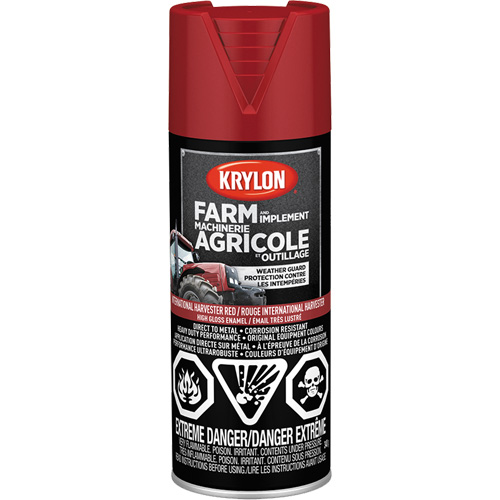 Peinture en a&eacute;rosol pour la ferme et l'&eacute;quipement, Rouge International Harvester, Tr&egrave;s brillant, 340 g, Canette a&eacute;rosol Fastek