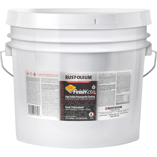 Concrete Saver&reg; FinishKote 80 High Solids Polyaspartic Floor Coating Part A, Pail, Clear/Tint Base Fastek