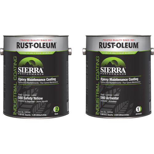 Sierra S60 Water-Based Epoxy Maintenance Coating Kit, Gallon, Yellow Fastek