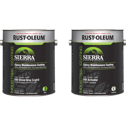Sierra S60 Water-Based Epoxy Maintenance Coating Kit, Gallon, Grey Fastek