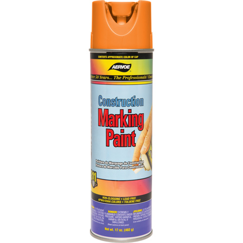 Construction Marking Paint, 17 oz., Aerosol Can Fastek