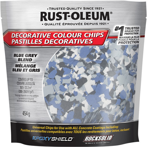 Decorative Colour Chips, 474 g, Bag, Blue Grey Blend Fastek