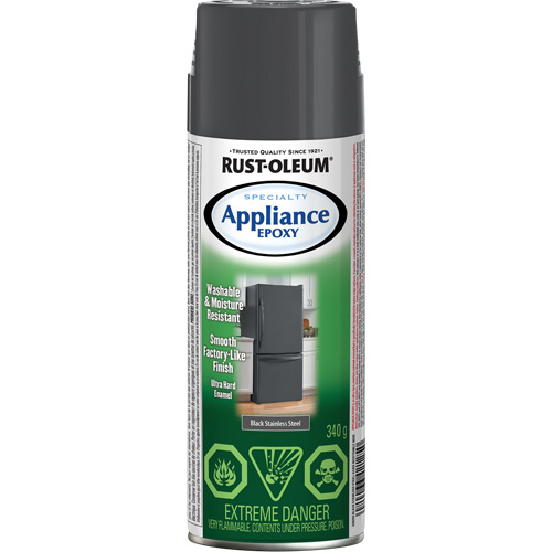 Rev&ecirc;tement &eacute;poxyde sp&eacute;cialis&eacute; pour &eacute;lectrom&eacute;nagers, Canette a&eacute;rosol, Acier inoxydable noir Fastek