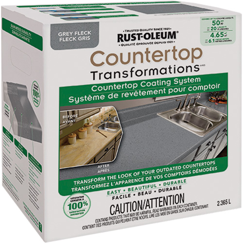 Countertop Transformations&reg; Fleck Countertop Coating System, 2.37 L, Kit, Grey Flock Fastek