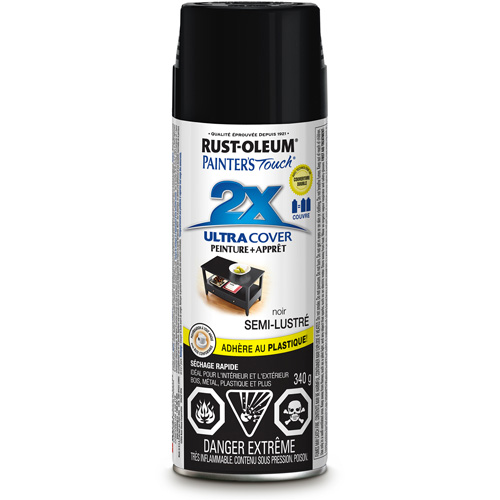 Painter's Touch&reg; Ultra Cover Paint, Black, Semi-Gloss, Aerosol Can Fastek