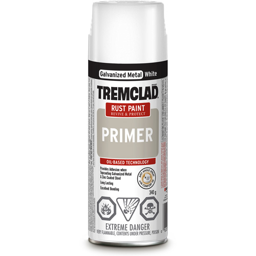 Tremclad&reg; Rust Primer Spray, Galvanized White, Very Flat, Aerosol Can Fastek
