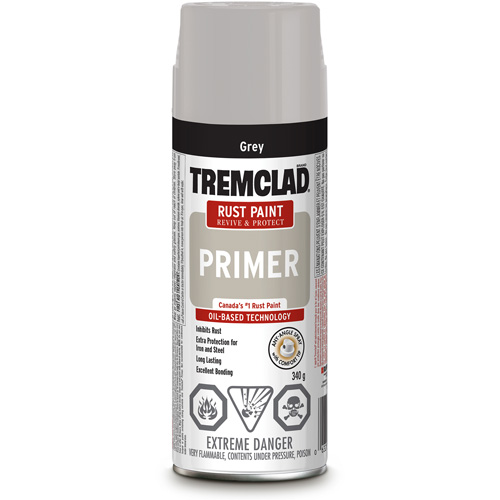 Tremclad&reg; Rust Primer Spray, Grey, Very Flat, Aerosol Can Fastek