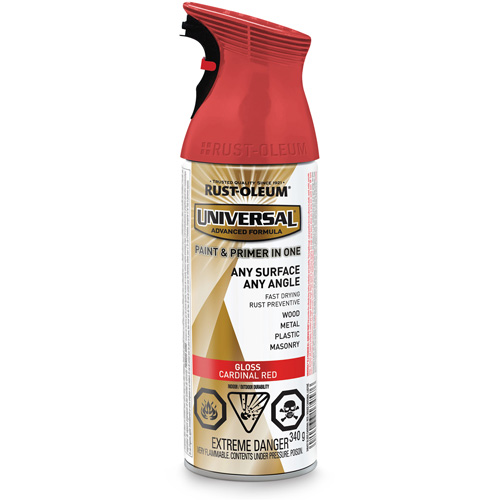 Universal&reg; Enamel Paint & Primer In One, Cardinal Red, Gloss, Aerosol Can Fastek