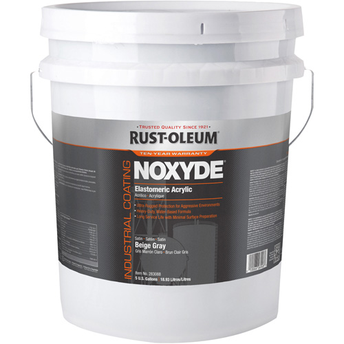 Noxyde Elastomeric Acrylic Coating, 5 gal., Pail, Grey Fastek