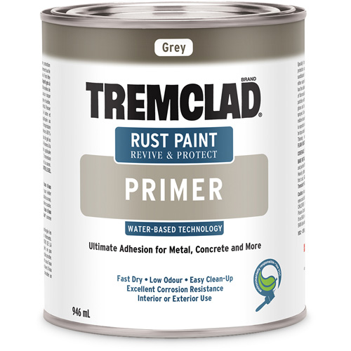 Tremclad&reg; Water-Based Rust Paint Primer, 946 ml, Can, Grey Fastek