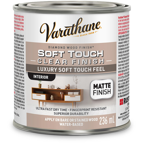 Rev&ecirc;tement &agrave; fini diamant pour bois Varathane, 236 ml, Transparent, Mat Fastek