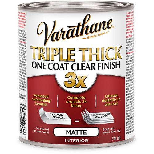 Varathane&reg; Triple Thick One Coat Finish, 946 ml, Clear, Matte Fastek