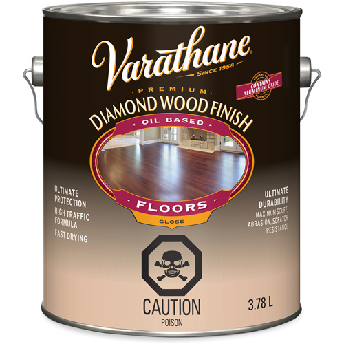 Enduit pour plancher &agrave; fini diamant pour bois Varathane, 3,78 L, Transparent, Brillant Fastek