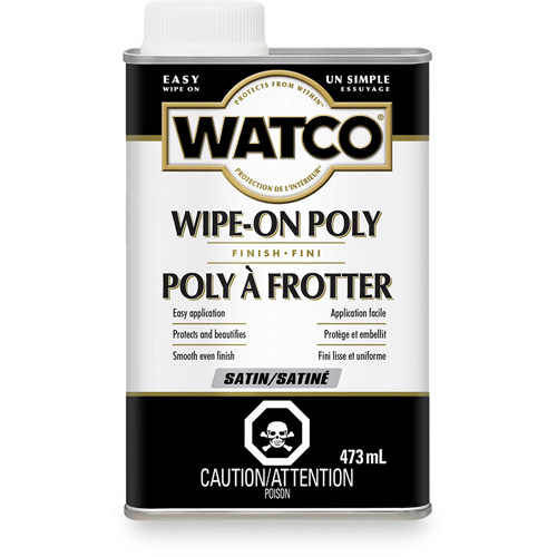 Teinture &agrave; essuyage en poly Watco, 473 ml, Transparent, Satin Fastek