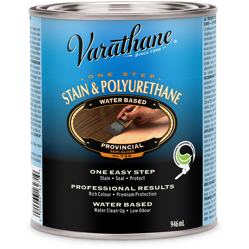 Teinture et rev&ecirc;tement &agrave; base de polyur&eacute;thane en une seule &eacute;tape Varathane, 946 ml, Provincial Fastek