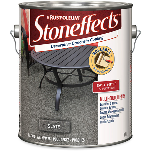 Stoneffects Decorative Concrete Coating, 3.4 L, Solvent-Based, Textured, Grey Fastek
