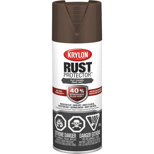 Rust Protector&reg; Enamel Paint, Leather Brown, Very Flat, 12 oz., Aerosol Can Fastek