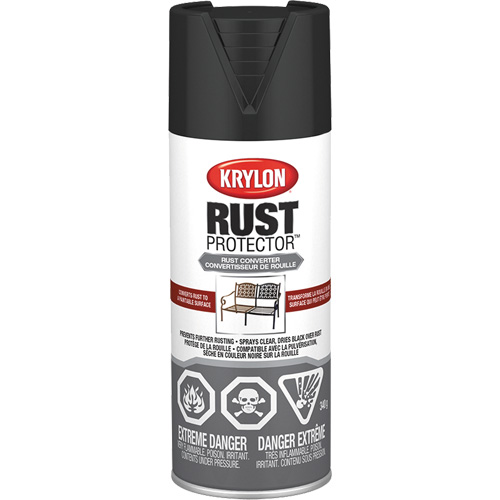 Appr&ecirc;t convertisseur de rouille Rust Protector, Appr&ecirc;t noir, Tr&egrave;s mat, 12 oz, Canette a&eacute;rosol Fastek