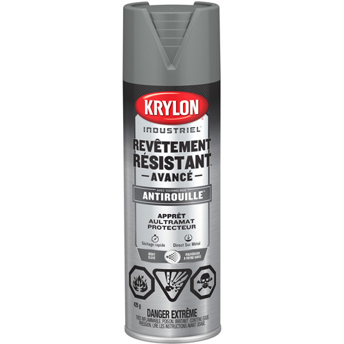 Tough Coat&reg; Advanced Paint with Rust Barrier Technology, Grey Primer, Ultra-Flat, 425 g, Aerosol Can Fastek