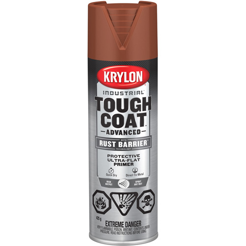 Tough Coat&reg; Advanced Paint with Rust Barrier Technology, Red Oxide Primer, Ultra-Flat, 425 g, Aerosol Can Fastek