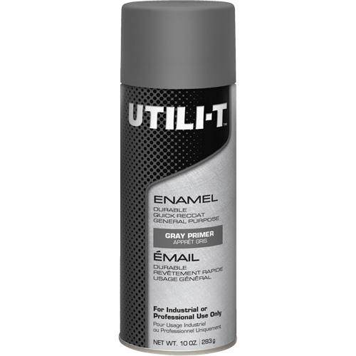 UTILI-T General Purpose Enamel Spray Paint, Grey Primer, 10 oz./283 g, Aerosol Can Fastek