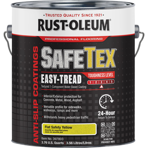 SafeTex&reg; Easy-Tread Acrylic Coating, 1 gal., Water-Based, Flat/Textured, Yellow Fastek