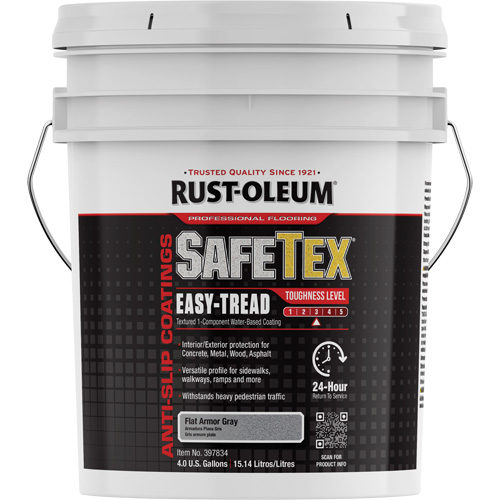 Rev&ecirc;tement d'acrylique SafeTex Easy-Tread, 4 gal., &agrave; l'eau, Plat/Textur&eacute;, Gris Fastek