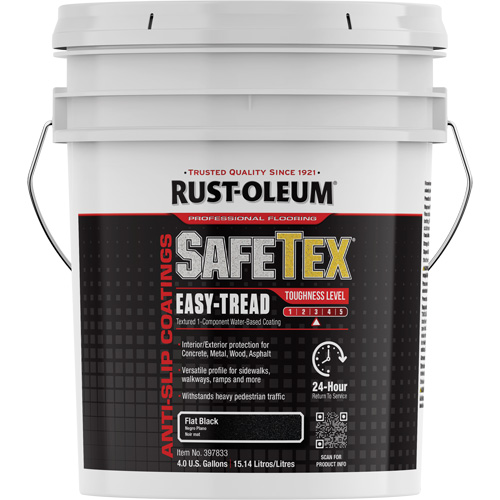 Rev&ecirc;tement d'acrylique SafeTex Easy-Tread, 4 gal., &agrave; l'eau, Plat/Textur&eacute;, Noir Fastek