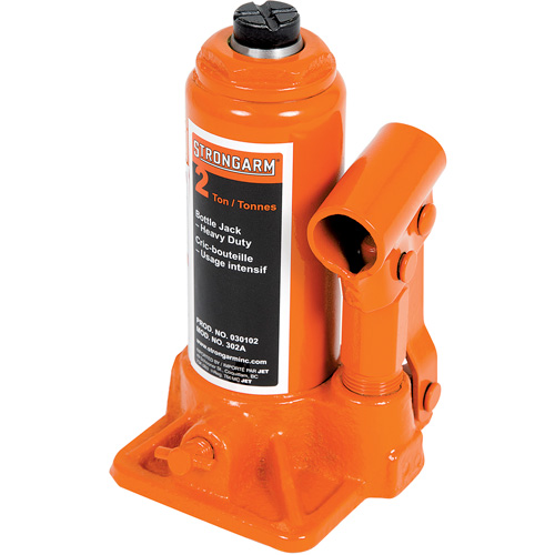 302A Bottle Jack, 2 tons, Manual Hydraulic, 12-1/2" Raised Height Fastek
