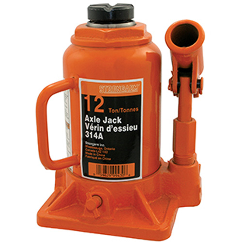 314A Bottle Jack, 12 tons, Manual Hydraulic, 13" Raised Height Fastek