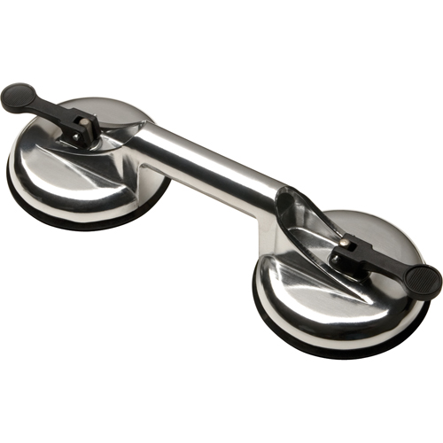 Manually Operated Hand Vacuum Cups - Double Handcup, 66 lbs. Capacity, 4-5/8", Lever, 13" Handle Length Fastek