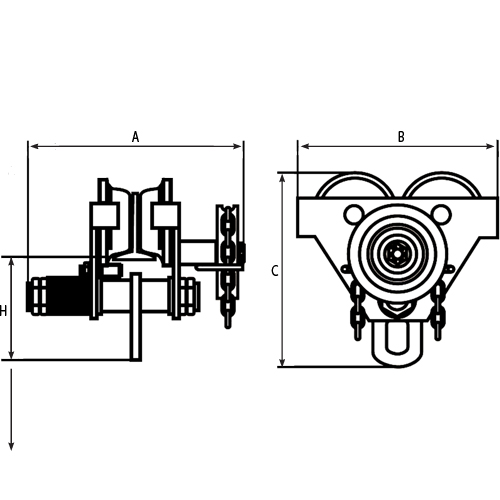 Chariots ajustables, 1000 lb (0,5 tonne) Capacit&eacute;, 2-11/16" - 5-1/4" Fastek