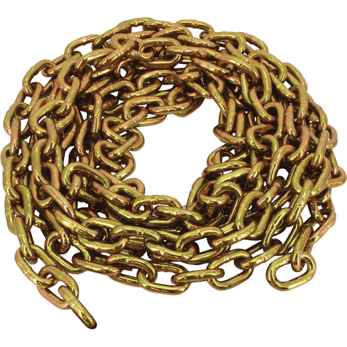Grade 70 Imported Transport Chain, Carbon Steel, 1/4" x 400' (121.9 m) L, Grade 70, 3150 lbs. (1.575 tons) Load Capacity Fastek
