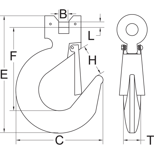 Clevis Slip Hook with Latch - Grade 70 Fastek