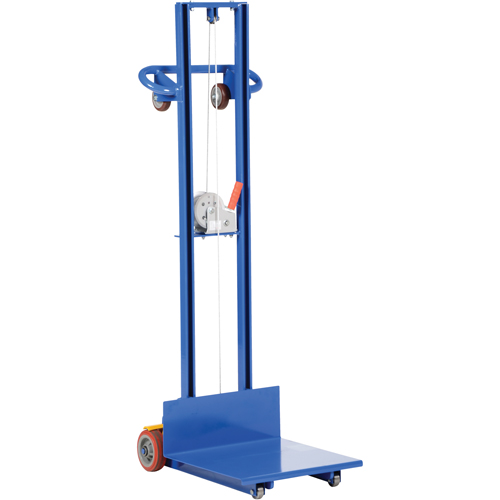 Platform Lift Stacker, Hand Winch Operated, 400 lbs. Capacity, 58" Max Lift Fastek