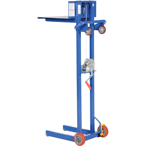 Platform Lift Stacker, Hand Winch Operated, 400 lbs. Capacity, 58" Max Lift Fastek