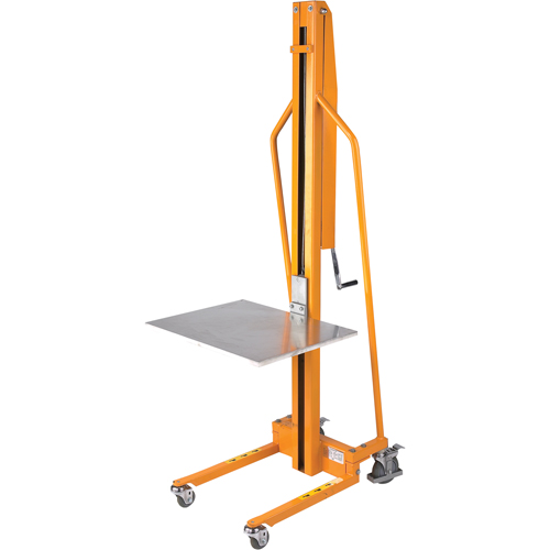 Platform Lift Stacker, Hand Winch Operated, 220 lbs. Capacity, 58-1/2" Max Lift Fastek