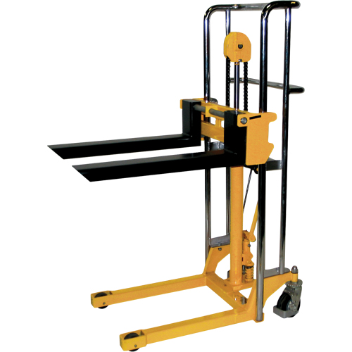 Hydraulic Fork Lift Stacker - VL47, Foot Pump Operated, 880 lbs. Capacity, 47" Max Lift Fastek