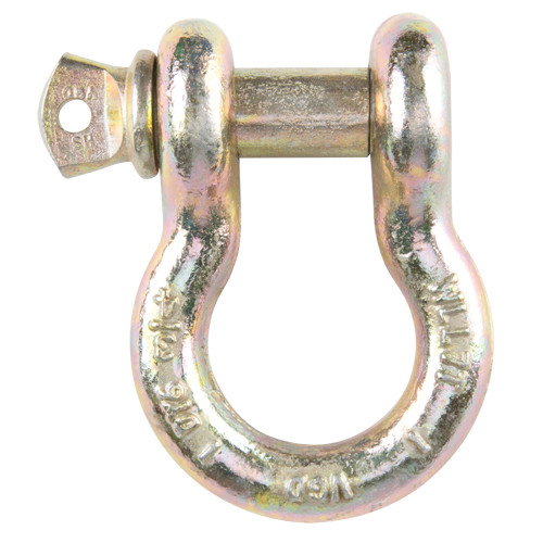 Screw Pin Anchor Shackle, 3/8", Screw Pin, Yellow Chromate Plated Fastek