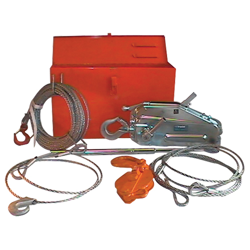 Tirfor&reg; Wire Rope Hoist TU128 Rescue Kit, 7/16" Wire Diameter, 4000  lbs. (2 tons) Capacity Fastek