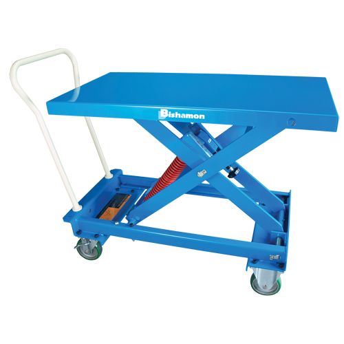 MobiLeveler&reg; Mobile Self-Levelling Scissor Lift Work Table, 39-4/5" L x 20-1/2" W, Steel, 880 lbs. Capacity Fastek