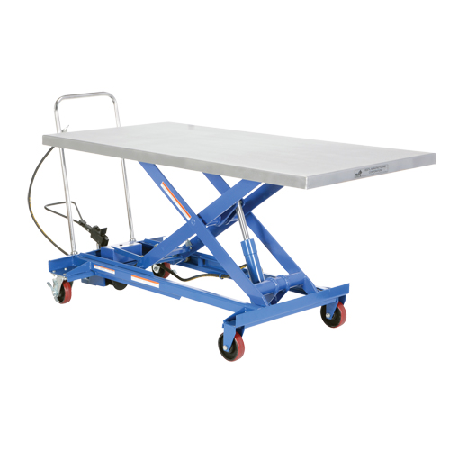 Pneumatic Hydraulic Scissor Lift Table, Steel, 63" L x 31-1/2" W, 1000 lbs. Cap. Fastek