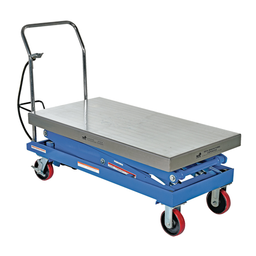 Pneumatic Hydraulic Scissor Lift Table, Steel, 47-1/4" L x 24" W, 1500 lbs. Cap. Fastek