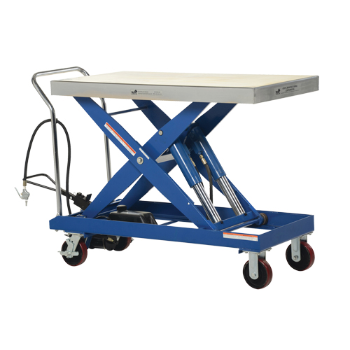 Pneumatic Hydraulic Scissor Lift Table, Steel, 47-1/2" L x 24" W, 2000 lbs. Cap. Fastek