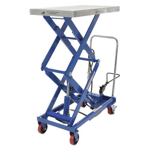 Pneumatic Hydraulic Scissor Lift Table, Steel, 35-1/2" L x 20" W, 800 lbs. Cap. Fastek